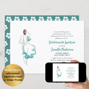 Bridesmaid Luncheon, Tea, Brunch Invitation Chic Kaart
