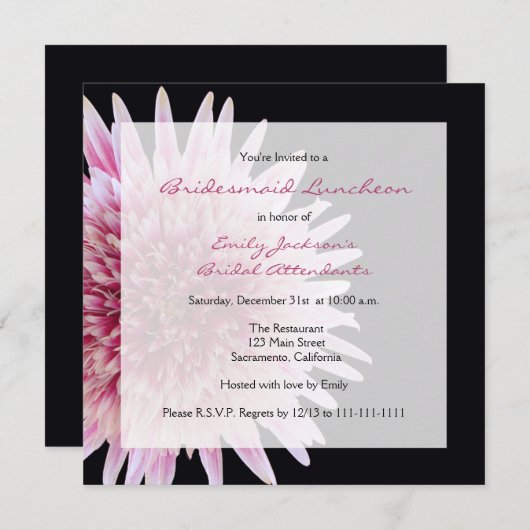 Bridesmaid Luncheon uitnodiging (Voorkant / Achterkant)