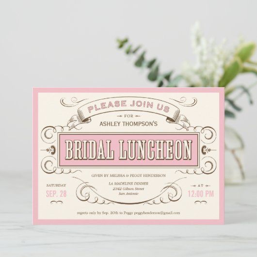  Bridesmaid Luncheon-uitnodigingen Kaart (Staand voorkant)