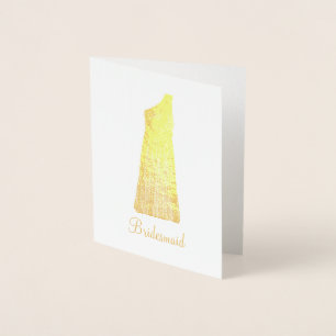 Bridesmaid Maid of Honor Bridal Party Wedding Gown Folie Kaarten