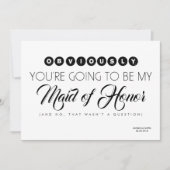 Bridesmaid / Maid of Honor Funny Modern Kaart (Voorkant)