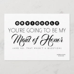 Bridesmaid / Maid of Honor Funny Modern Kaart