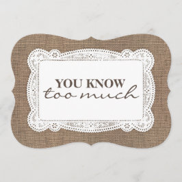 Bridesmaid / Maid of Honor Funny Rustic Land Kaart