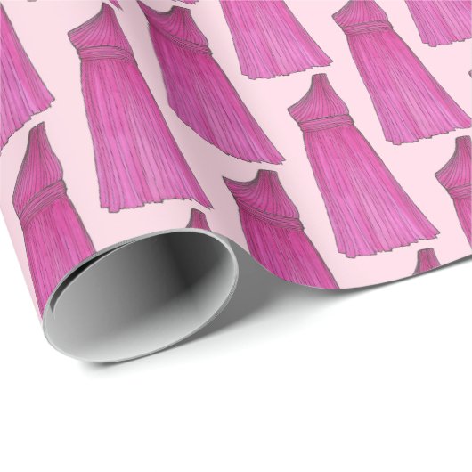 Bridesmaid Maid of Honor Wedding Party Gown Dress Cadeaupapier (Rol Hoek)