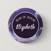 Bridesmaid Maid van Honor Paars Violet Ronde Button 5,7 Cm (Voorkant)