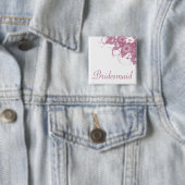 Bridesmaid Mauve Bouquet Button (In situ)