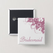 Bridesmaid Mauve Bouquet Button (Voorkant /achterkant)