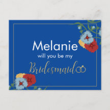 Bridesmaid Mexican Flower Border proposal Kaart