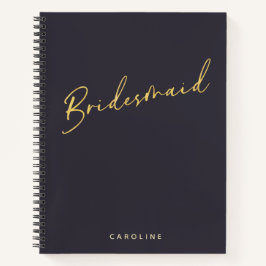 Bridesmaid Minimalist Gold Navy - Speciaal geperso Notitieboek