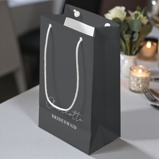 Bridesmaid | Minimalist Script Davy Grey Klein Cadeauzakje