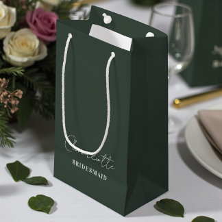Bridesmaid | Minimalist Script Lunar Green Klein Cadeauzakje