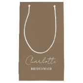 Bridesmaid | Minimalist Script Natural Klein Cadeauzakje (Voorkant)