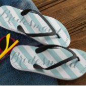Bridesmaid Mint Stripes Patroon Teenslippers