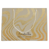 Bridesmaid | Modern grafisch vloeibaar goud Groot Cadeauzakje (Voorkant)