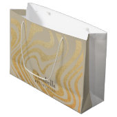 Bridesmaid | Modern grafisch vloeibaar goud Groot Cadeauzakje (Voorkant Gekanteld)