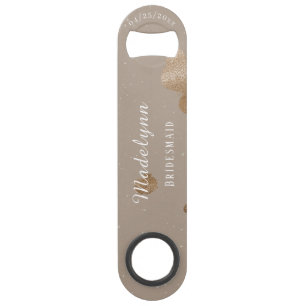 Bridesmaid Modern Minimalist Roos Gold Ash Bar - s Speed Flessenopener