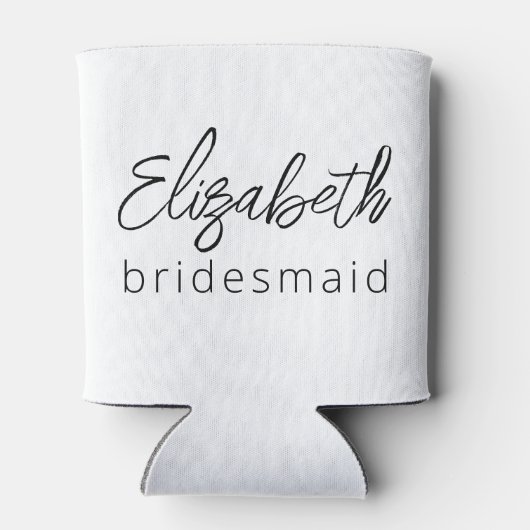 Bridesmaid Modern Minimalist Script Bachelorette Blikjeskoeler (Achterkant)