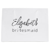 Bridesmaid Modern Minimalist Script Bachelorette Groot Cadeauzakje (Voorkant)