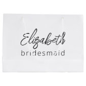 Bridesmaid Modern Minimalist Script Bachelorette Groot Cadeauzakje (Achterkant)