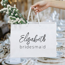 Bridesmaid Modern Minimalist Script Bachelorette Groot Cadeauzakje
