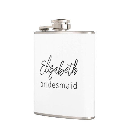 Bridesmaid Modern Minimalist Script Bachelorette Heupfles (Links)