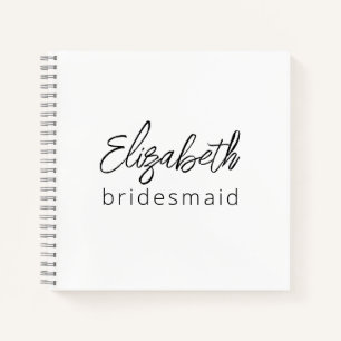 Bridesmaid Modern Minimalist Script Bachelorette Notitieboek