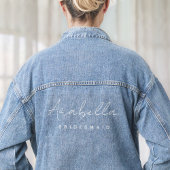 Bridesmaid | Modern minimalistisch script Bachelor Denim Jacket