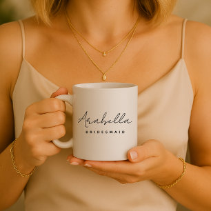 Bridesmaid   Modern minimalistisch script Bachelor Koffiemok