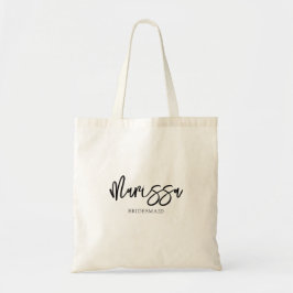 Bridesmaid | Modern minimalistisch script Bachelor Tote Bag