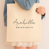Bridesmaid | Modern minimalistisch script Bachelor Tote Bag