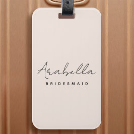 Bridesmaid | Modern minimalistisch script Blush Pi Bagagelabel