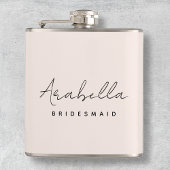 Bridesmaid | Modern minimalistisch script Blush Pi Heupfles