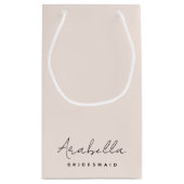 Bridesmaid | Modern minimalistisch script Blush Pi Klein Cadeauzakje (Achterkant)