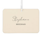 Bridesmaid | Modern minimalistisch script Blush Pi Luchtverfrisser (Achterkant)