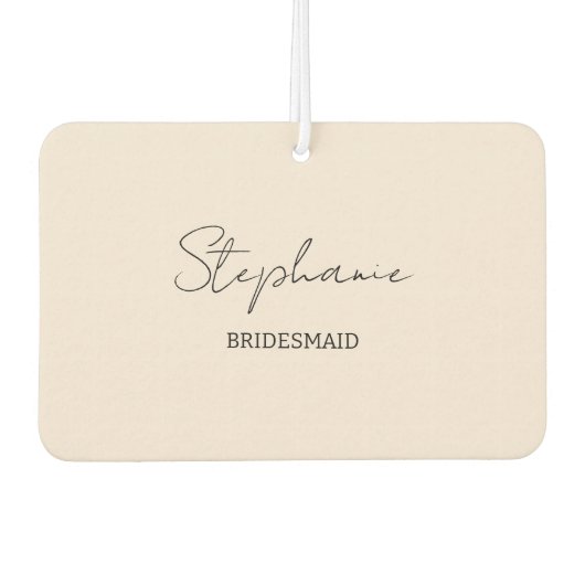 Bridesmaid | Modern minimalistisch script Blush Pi Luchtverfrisser (Voorkant)