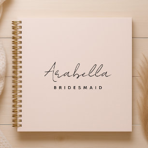 Bridesmaid   Modern minimalistisch script Blush Pi Notitieboek