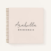 Bridesmaid | Modern minimalistisch script Blush Pi Notitieboek (Voorkant)