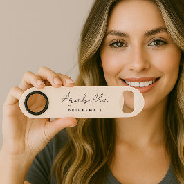 Bridesmaid | Modern minimalistisch script Blush Pi Speed Flessenopener