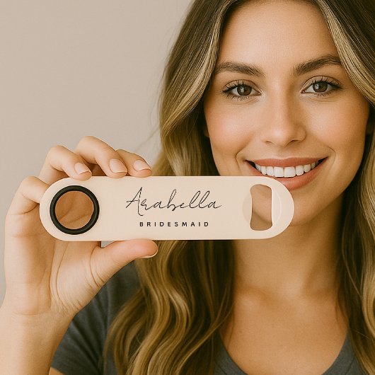 Bridesmaid | Modern minimalistisch script Blush Pi Speed Flessenopener