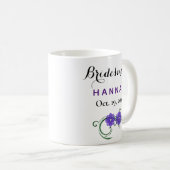 Bridesmaid Modern Typography Paars Floral Wedding Koffiemok (Voorkant rechts)