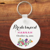 Bridesmaid Modern Typography Script Wedding Sleutelhanger (Achterkant)