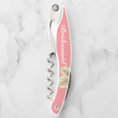 Bridesmaid Moderne Roos Gold Leaves White Kurkentrekker (Voorkant)