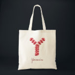 Bridesmaid Monogram Floral Letter Y Wedding Tote Bag<br><div class="desc">De liefst moderne,  met de hand getekende waterverf,  florvormige monogram letter Y kan gemakkelijk worden aangepast aan de naam van bridesmaïde. Voeg pizazz aan uw trouwpartij,  of andere speciale gebeurtenis toe. Bekijk het volledige collectie van het floraalalfabet voor uw favoriete monogram.</div>