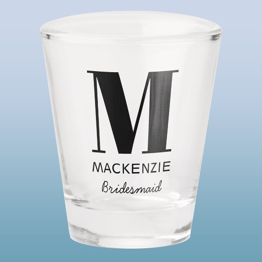 Bridesmaid Monogram Naam Shot Glas