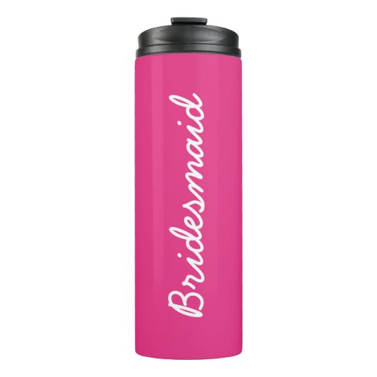 Bridesmaid Monogrames Weddenschap Gift Favor White Thermosbeker (Voorkant)