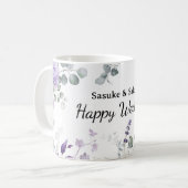 Bridesmaid Mug Custom Name Floral Design Koffiemok (Voorkant links)