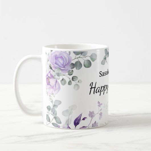 Bridesmaid Mug Custom Name Floral Design Koffiemok (Links)