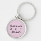 Bridesmaid-naamsleutelketens met hart en pijl sleutelhanger (Voorkant)