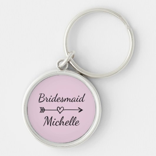 Bridesmaid-naamsleutelketens met hart en pijl sleutelhanger (Voorkant)