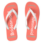 Bridesmaid NAME Coral Teenslippers (Voetbed)
